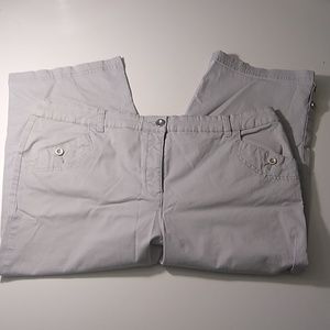 Grey Capris with button detail near cuff